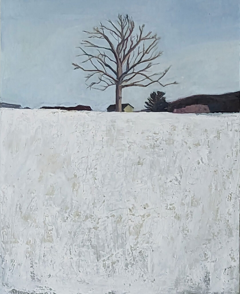 Atop the Snow Hill is an oil painting by Bridgette Guerzon Mills