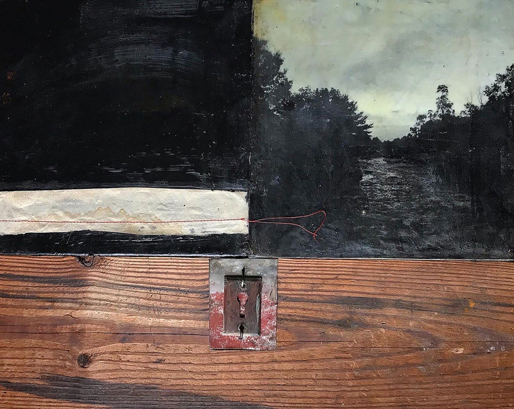 Encaustic mixed media painting, The Liminal Space, by Bridgette Guerzon Mills