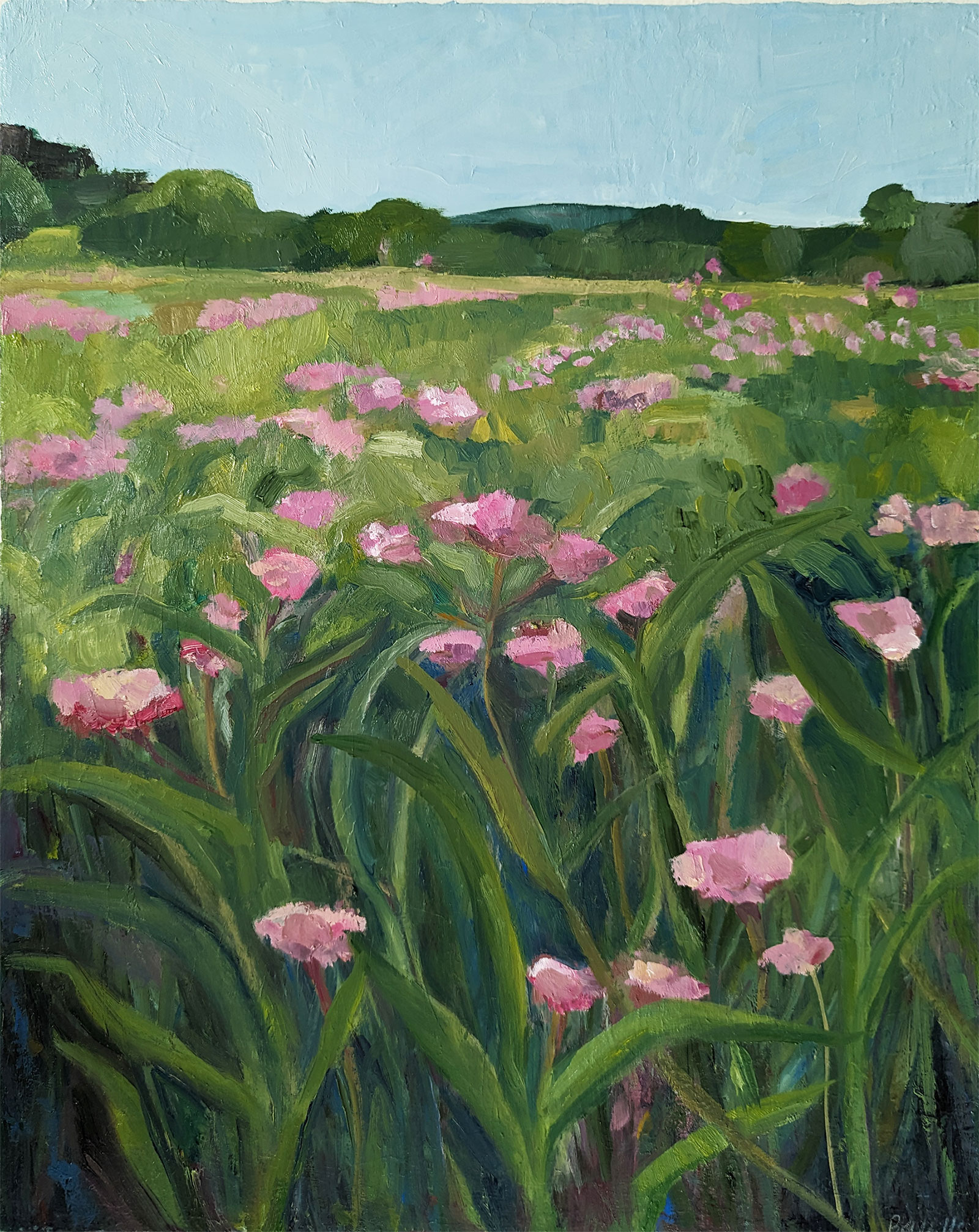 In the Meadow is an oil painting by Bridgette Guerzon Mills