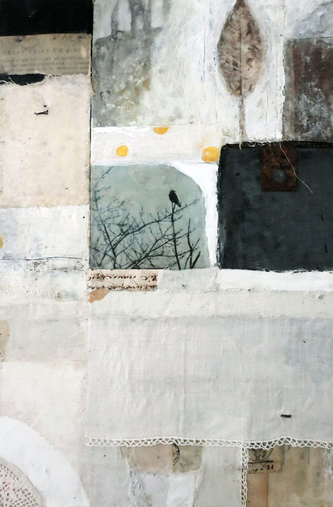 Encaustic Mixed Media painting "In the Midst Of" by Bridgette Guerzon Mills