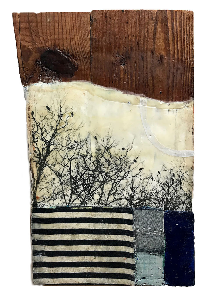 Encaustic mixed media "The World is Full of Signs" by Bridgette Guerzon Mills