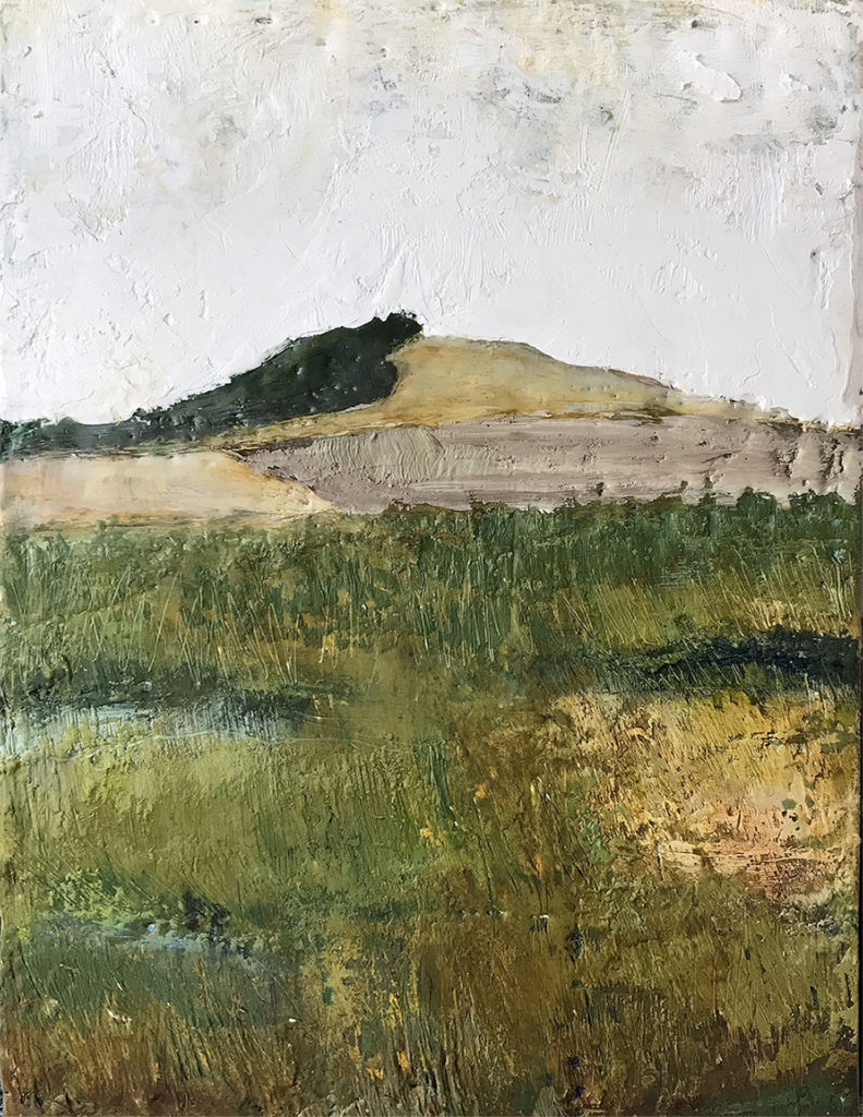 Encaustic painting, An Afternoon in the Wild Grass, by Bridgette Guerzon Mills