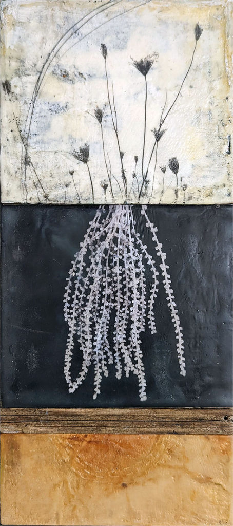 Seeding Change, encaustic mixed media by Bridgette Guerzon Mills