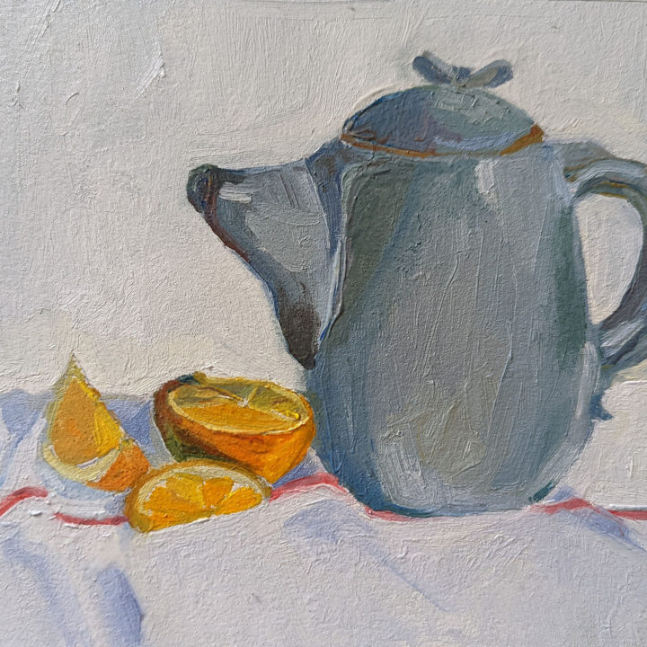 teapot and oranges