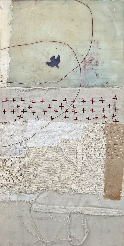 Encaustic mixed media "Held" by Bridgette Guerzon Mills