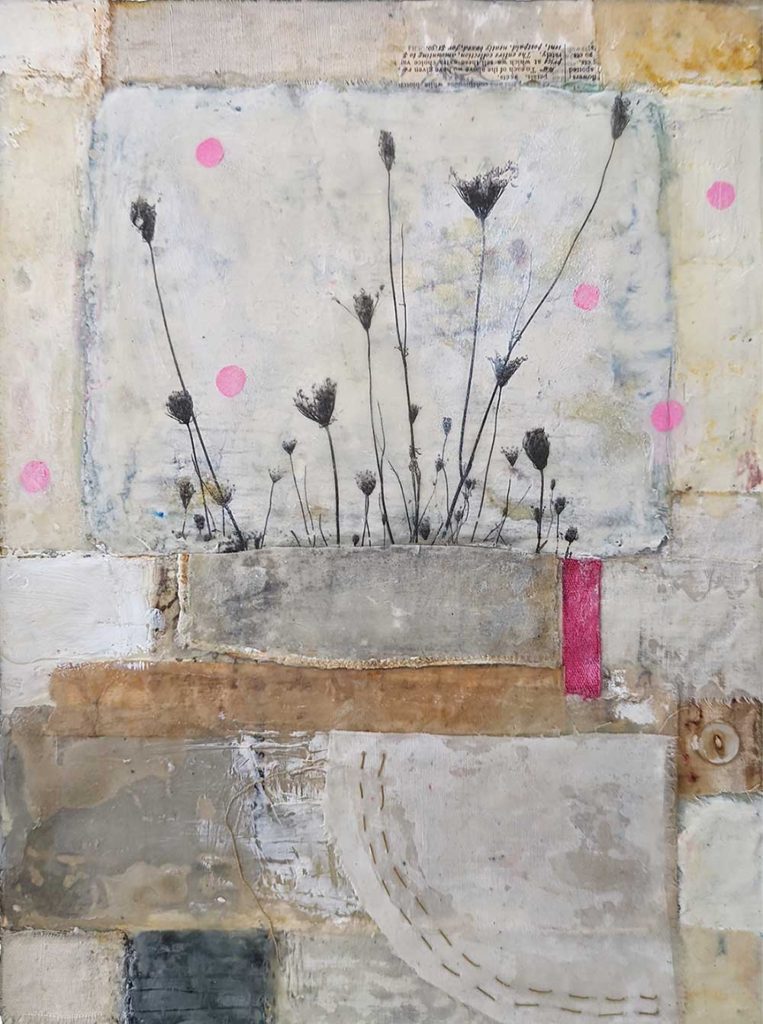 Let Me See, encaustic mixed media painting by Bridgette Guerzon Mills