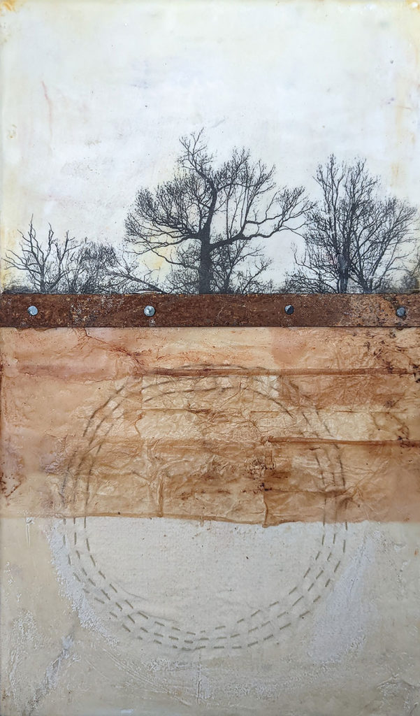 A Blessing is an encaustic mixed media painting by Bridgette Guerzon Mills