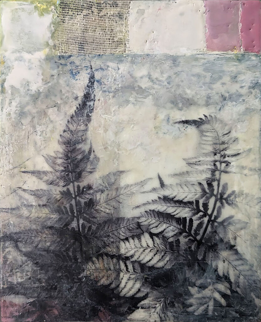 Inner Reflection is an encaustic mixed media painting by Bridgette Guerzon Mills
