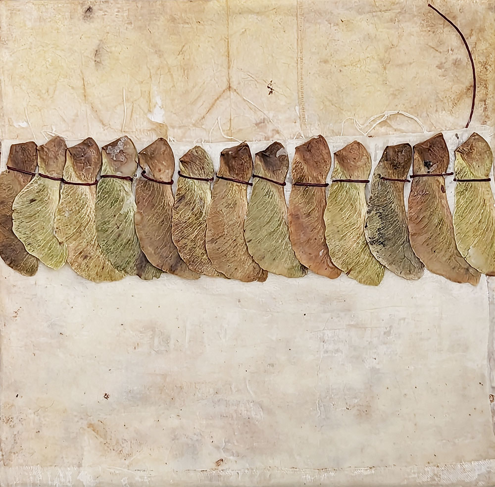 Seeds Are Our Ancestors and Our Future is an encaustic mixed media piece by Bridgette Guerzon Mills