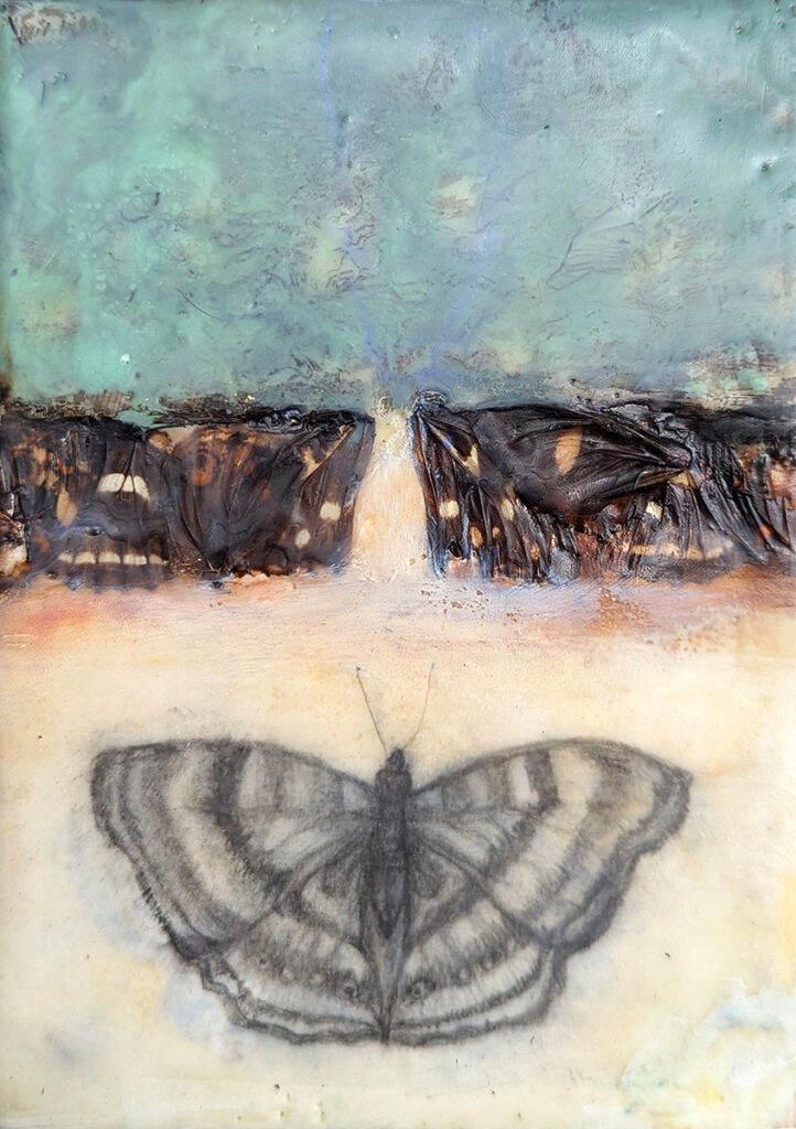 Tender Passages is an encaustic mixed media painting by Bridgette Guerzon Mills