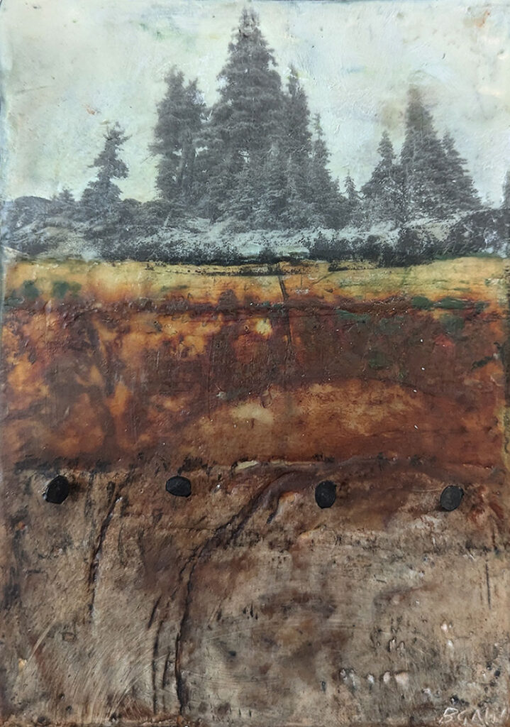 Always Enduring, encaustic mixed media by Bridgette Guerzon Mills