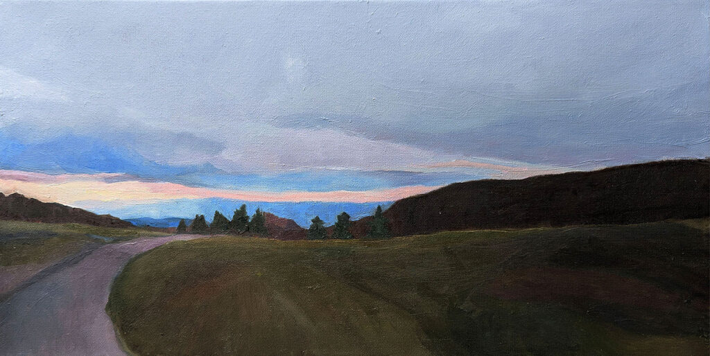 When Dawn Broke is an oil landscape painting by Bridgette Guerzon Mills