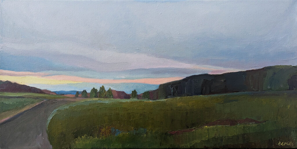 As Dawn Broke is an oil painting on canvas by Bridgette Guerzon Mills.