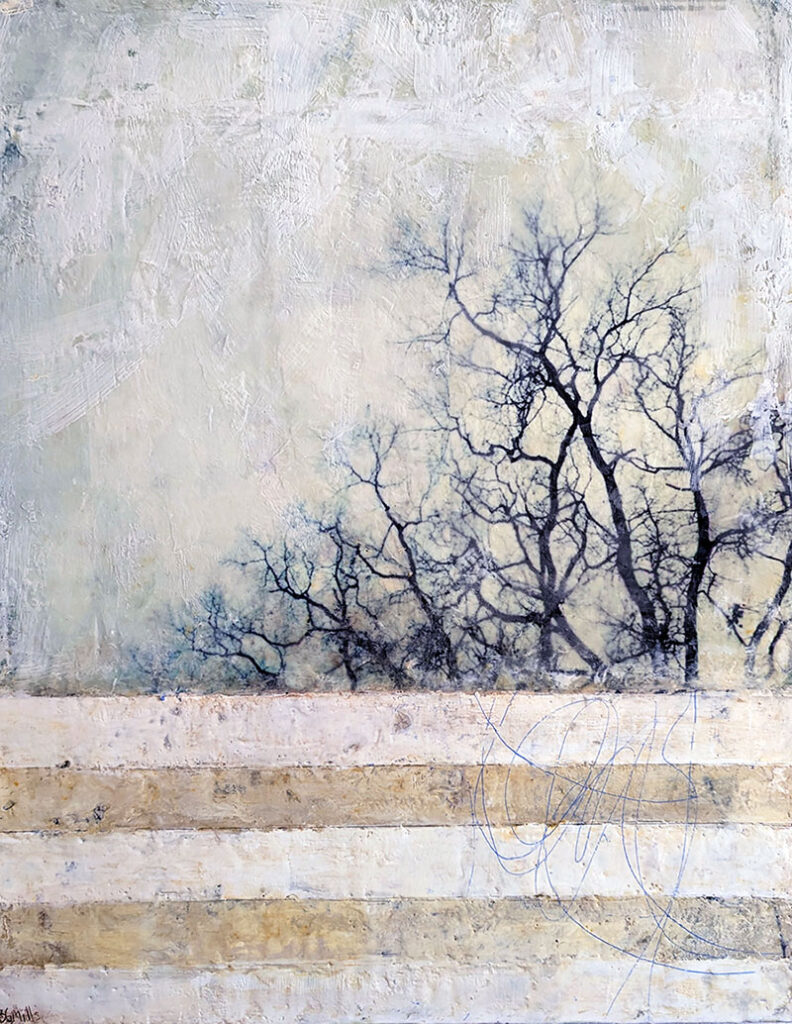 Earthing is an encaustic mixed media painting by Bridgette Guerzon Mills