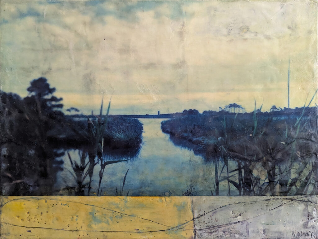 Eternal Unfolding is an encaustic mixed media painting by Bridgette Guerzon Mills