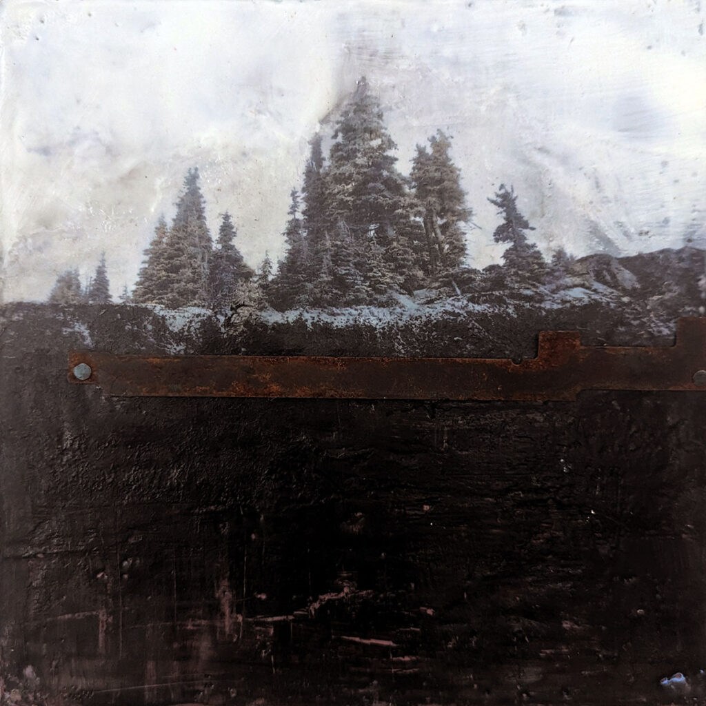 Testament is an encaustic mixed media painting by Bridgette Guerzon Mills
