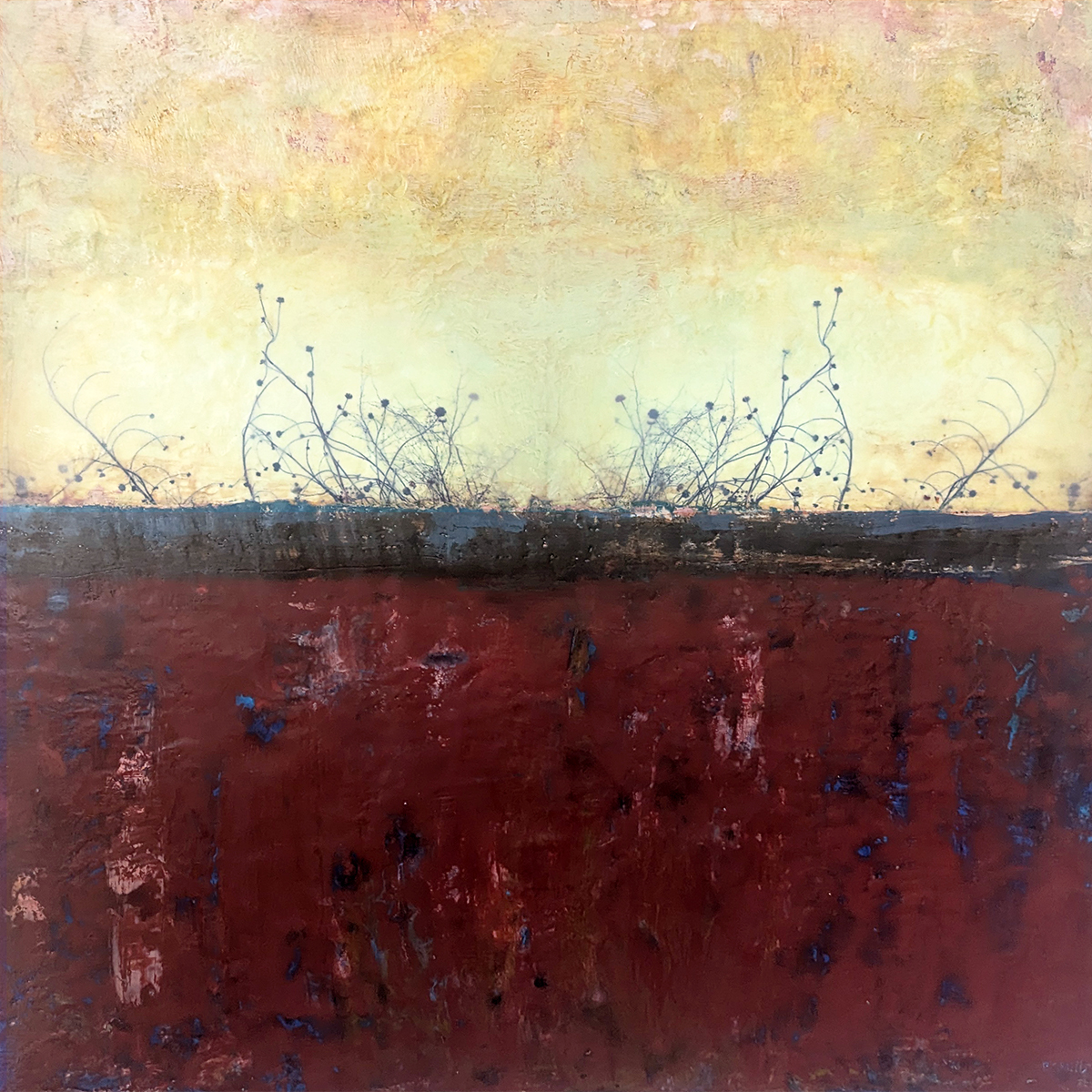 Attunement, encaustic mixed media by Bridgette Guerzon Mills