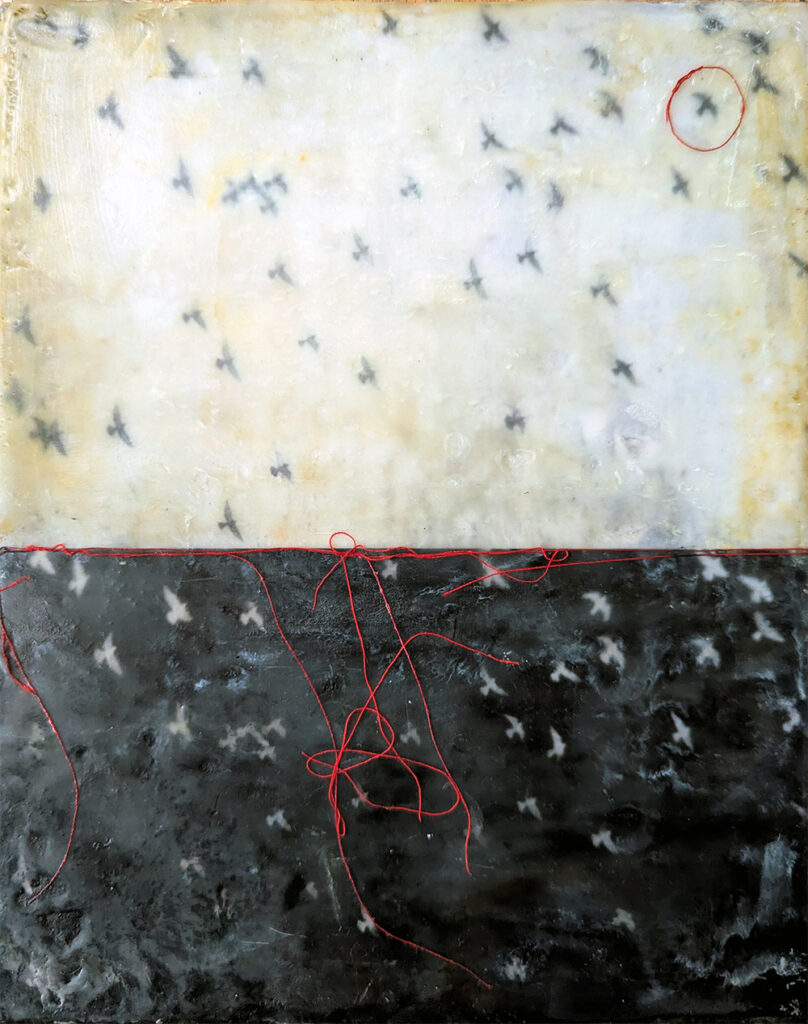Transcend, encaustic mixed media by Bridgette Guerzon Mills