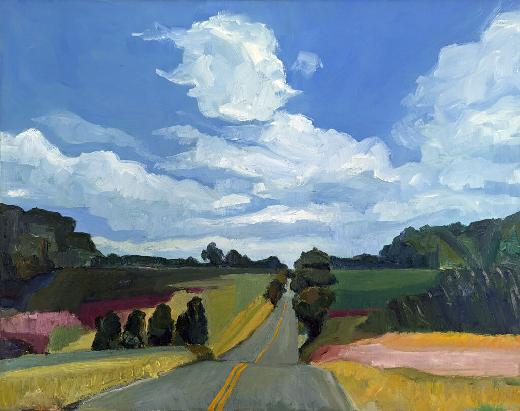 Blueberry Adventure is an oil painting by Bridgette Guerzon Mills