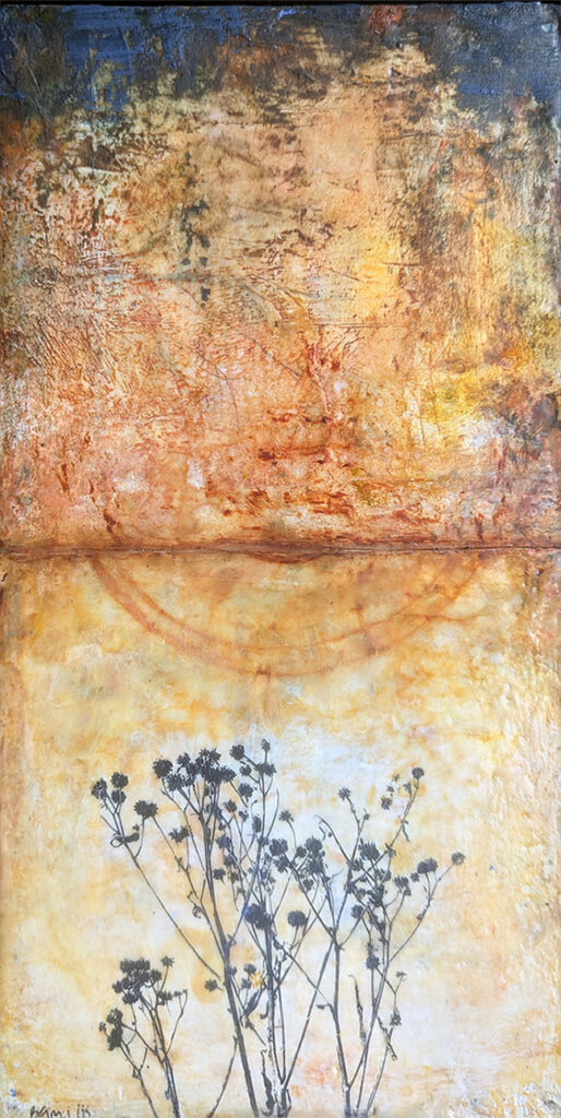 Solace In The Quiet is an encaustic mixed media painting by Bridgette Guerzon Mills