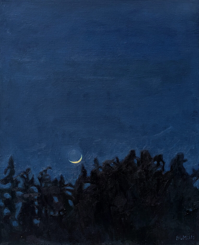 Wet Moon is an oil painting by Bridgette Guerzon Mills.