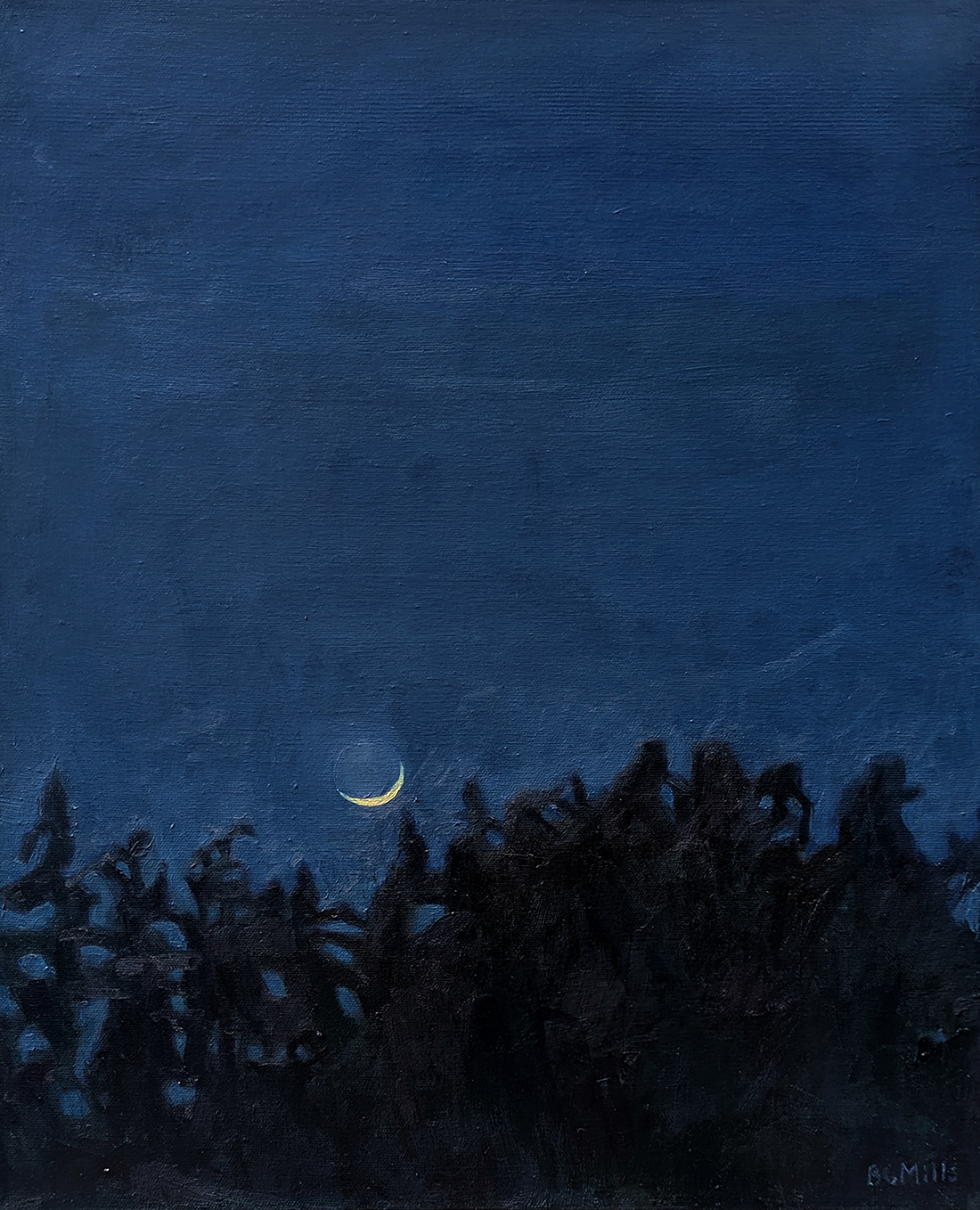 Wet Moon is an oil painting by Bridgette Guerzon Mills.
