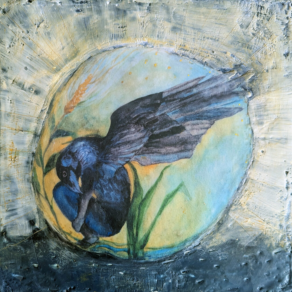 Discernment is an encaustic mixed media painting by Bridgette Guerzon Mills.