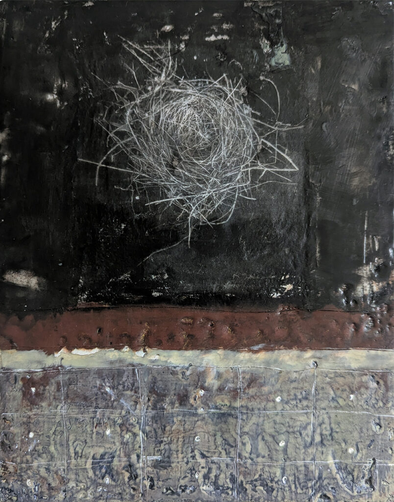 The Least of These is an encaustic mixed media painting by Bridgette Guerzon Mills.